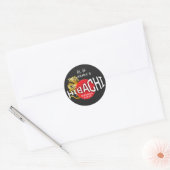 Hibachi Chef Japanse BBQ Sushi Dragon Verjaardag Ronde Sticker (Envelop)