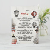 Hibachi Dinner Menu met Japanse Lantaarns Kaart (Staand voorkant)