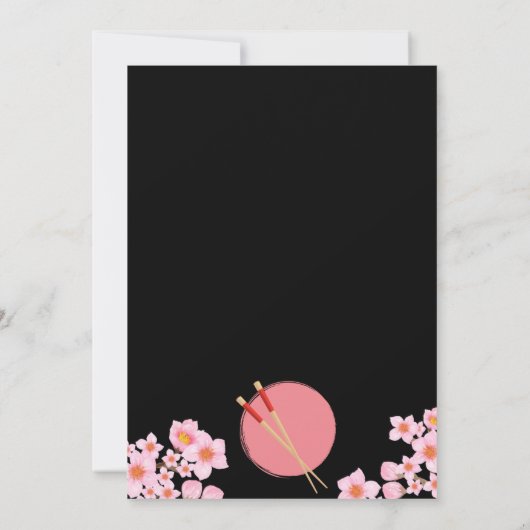 Hibachi Japans Diner Verjaardagsfeest Bedankkaart (Achterkant)