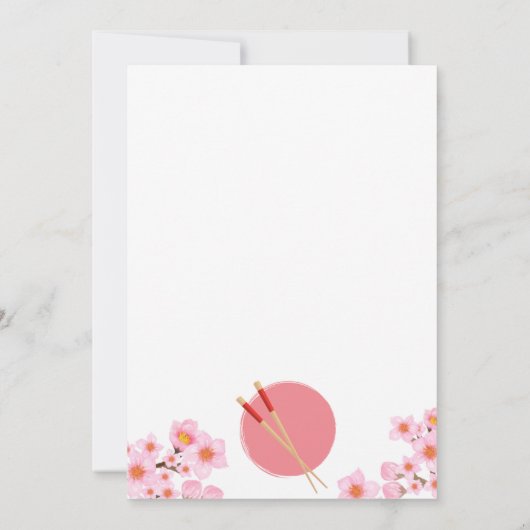 Hibachi Japans Diner Verjaardagsfeest Bedankkaart (Achterkant)