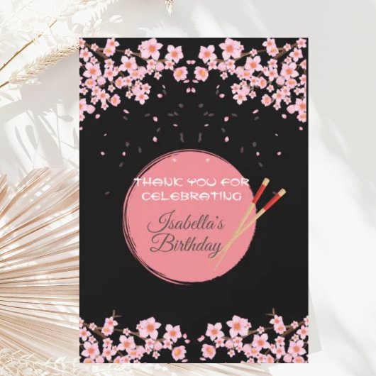 Hibachi Japans Diner Verjaardagsfeest Bedankkaart