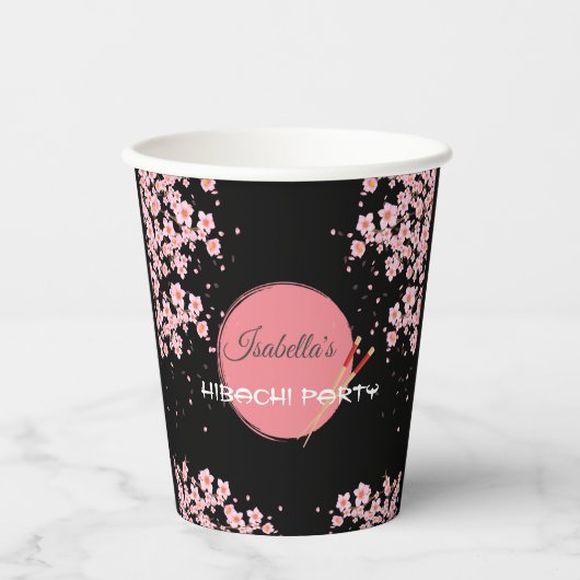Hibachi Japans Diner Verjaardagsfeest Papieren Bekers (Voorkant)