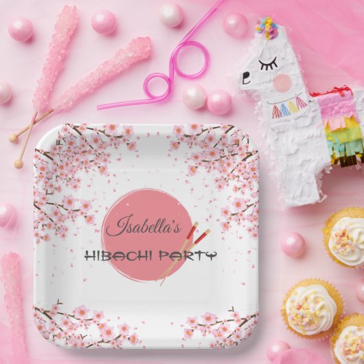 Hibachi Japans Diner Verjaardagsfeest Papieren Bordje (Feest)