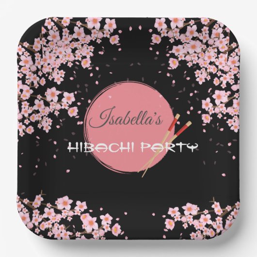 Hibachi Japans Diner Verjaardagsfeest Papieren Bordje (Voorkant)
