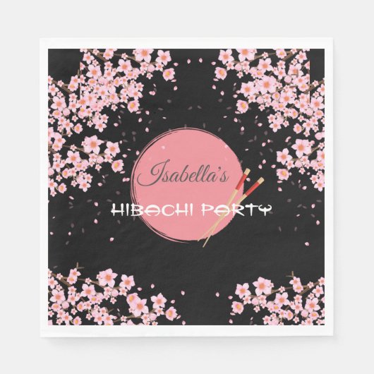 Hibachi Japans Diner Verjaardagsfeest Servet (Voorkant)