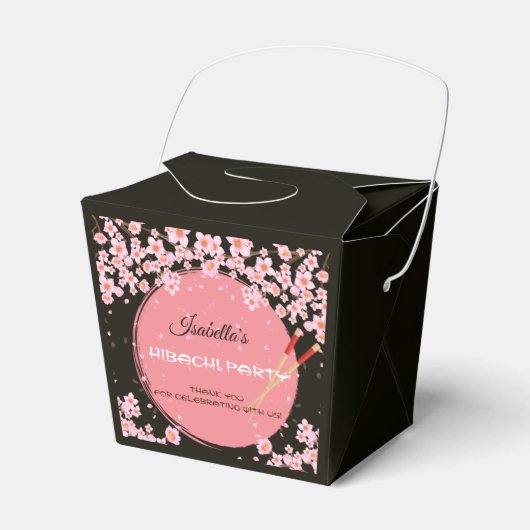 Hibachi Japans Diner Verjaardagsfeestje Take Out Bedankdoosjes (Voorkant Zijde)