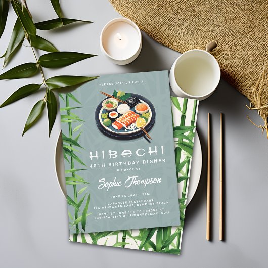 Hibachi Japans thema chique diner verjaardagsfeest Kaart