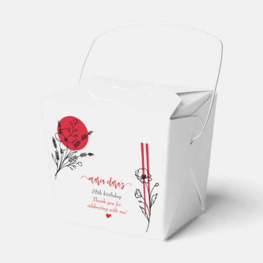 Hibachi Japanse BBQ Grill Chef Verjaardagsdiner Bedankdoosjes (Voorkant Zijde)