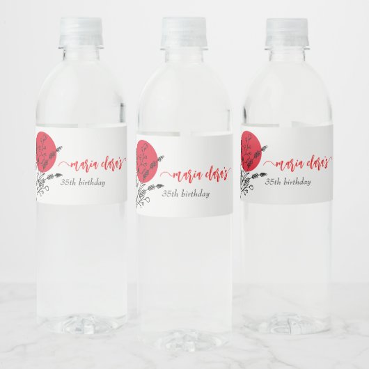 Hibachi Japanse BBQ Grill Chef Verjaardagsdiner Waterfles Etiket (Flessen)