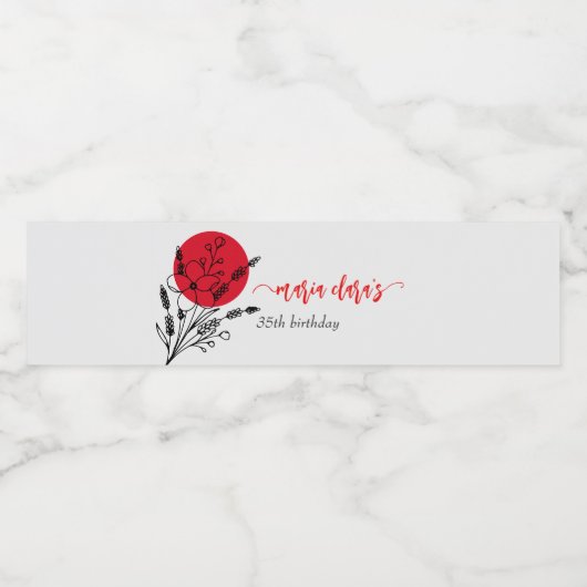 Hibachi Japanse BBQ Grill Chef Verjaardagsdiner Waterfles Etiket (Enkel label)