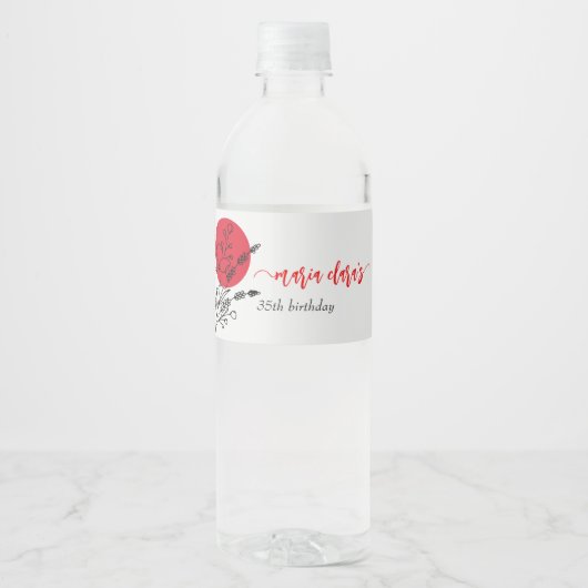 Hibachi Japanse BBQ Grill Chef Verjaardagsdiner Waterfles Etiket (Voorkant)