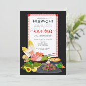 Hibachi Japanse BBQ Grill Chef Verjaardagsfeest Kaart (Staand voorkant)