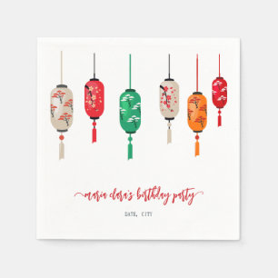 Hibachi Japanse Lantaarns Chef Verjaardagsfeestje Servet