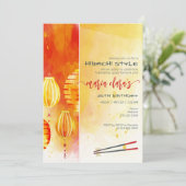 Hibachi Japanse Lantaarns Private Event Verjaardag Kaart (Staand voorkant)