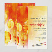 Hibachi Japanse Lantaarns Private Event Verjaardag Kaart (Voorkant / Achterkant)