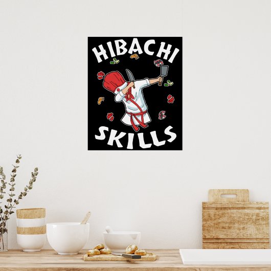 Hibachi Lover Hibacl Chef Gift Mannen Hibachi Poster (Keuken)