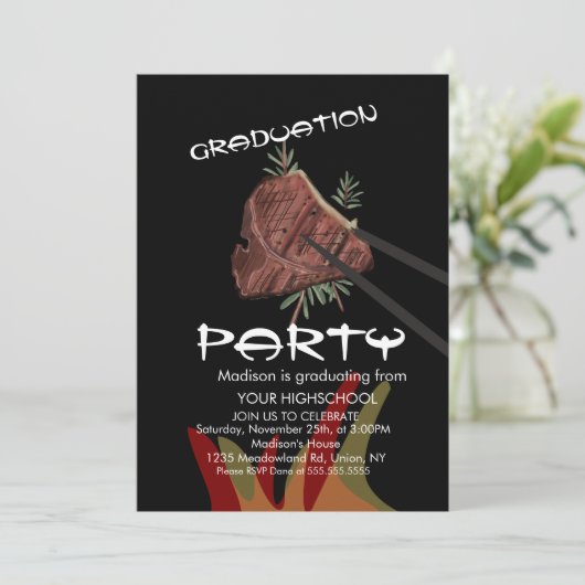 Hibachi Steak Japans restaurant Afstuderen Kaart (Staand voorkant)