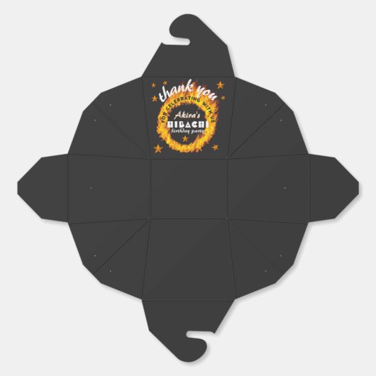 Hibachi Thema Grill Flame Japans Verjaardagsfeest Bedankdoosjes (Ongevouwen)