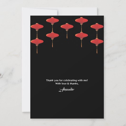 Hibachi Thema Verjaardag Privé Chef Japans Party Bedankkaart (Voorkant)