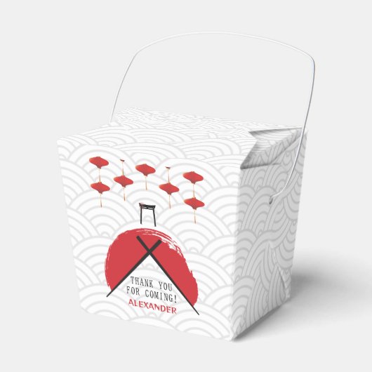 Hibachi Thema Verjaardagsfeest Privé Chef Japans Bedankdoosjes (Voorkant Zijde)