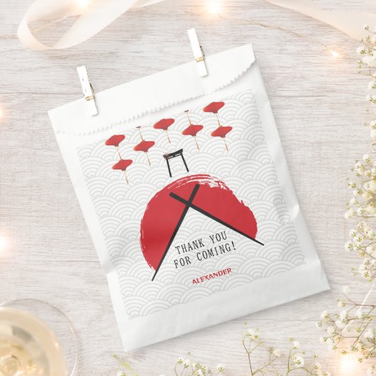 Hibachi Thema Verjaardagsfeest Privé Chef Japans Bedankzakje (Geknipt)