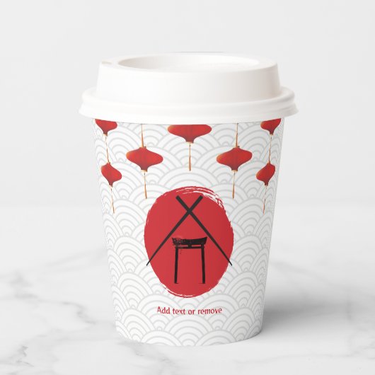 Hibachi Thema Verjaardagsfeest Privé Chef Japans Papieren Bekers (Achterkant)