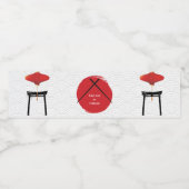 Hibachi Thema Verjaardagsfeest Privé Chef Japans Waterfles Etiket (Enkel label)