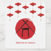 Hibachi Thema Verjaardagsfeest Privé Chef Japans Wijn Etiket (Enkel label)