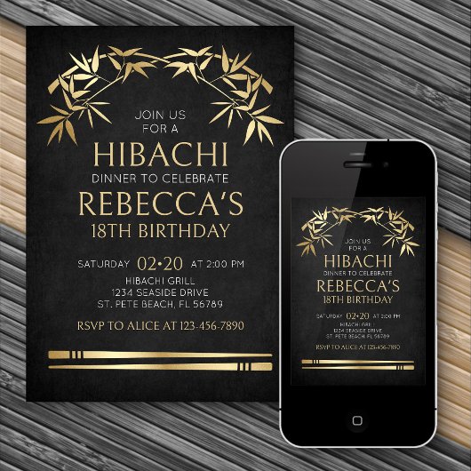 Hibachi uitnodiging voor het diner