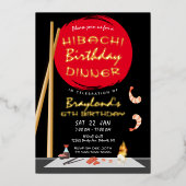 Hibachi verjaardagsdiner Hibachi-feest Folie Uitnodiging (Voorkant)