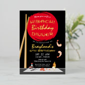 Hibachi verjaardagsdiner Hibachi-feest Folie Uitnodiging (Staand Voorkant)