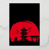 Hibachi verjaardagsdiner Hibachi-feest Folie Uitnodiging (Achterkant)