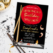 Hibachi verjaardagsdiner Hibachi-feest Folie Uitnodiging