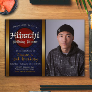 Hibachi verjaardagsdiner met foto kaart