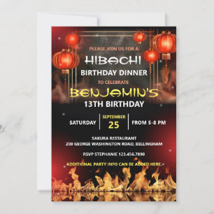 Hibachi verjaardagsdinerfeest kaart