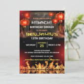 Hibachi verjaardagsdinerfeest kaart (Staand voorkant)