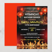 Hibachi verjaardagsdinerfeest kaart (Voorkant / Achterkant)