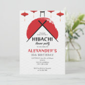 Hibachi Verjaardagsfeest Privé Chef Japans Thema Kaart (Staand voorkant)
