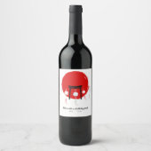 Hibachi Verjaardagsfeest Wind Chimes Furin Japans Wijn Etiket (Voorkant)