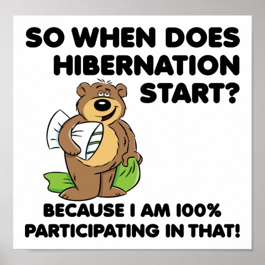 Hibernnatie Funny Poster (Voorkant)