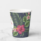 Hibiscus 100e Verjaardagsfeestje Papier Cup Papieren Bekers (Achterkant)