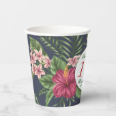 Hibiscus 100e Verjaardagsfeestje Papier Cup Papieren Bekers (Voorkant)
