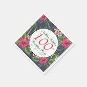 Hibiscus 100ste verjaardag Party Papier servet (Hoek)