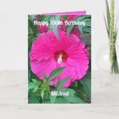 Hibiscus 100th Birthday for Women Card Kaart (Voorkant)