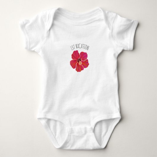 Hibiscus 1e vakantie baby shirt (Voorkant)