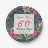 Hibiscus 60th Birthday Party Paper Bord (Voorkant)