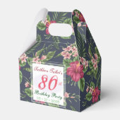 Hibiscus 80e verjaardagsfeestje Bedankt Favor Box Bedankdoosjes (Voorkant Zijde)