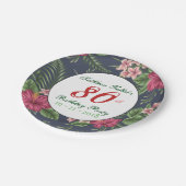 Hibiscus 80ste Verjaardag Party Paper Bord (Gekanteld)