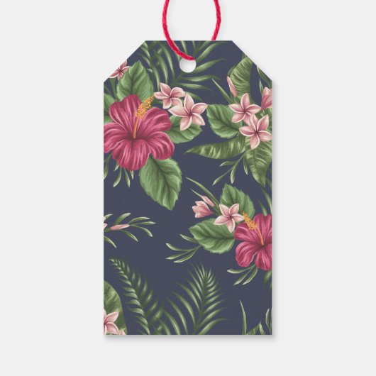 Hibiscus 80th Birthday Party Gift Label Cadeaulabel (Achterkant)