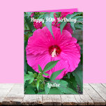 Hibiscus 90th Birthday for Women Card Kaart<br><div class="desc">Deze prachtige verjaardagskaart voor de dame draaien 90 heeft een prachtige roze hibiscus op de voorkant. Je kunt zelfs de voorkant aanpassen met de naam van de verjaardagsvrouw. Binnen vindt u een mooie verjaardagsgroet die kan worden aangepast met de naam van de ontvanger. Een mooie kaart voor die mooie dame...</div>